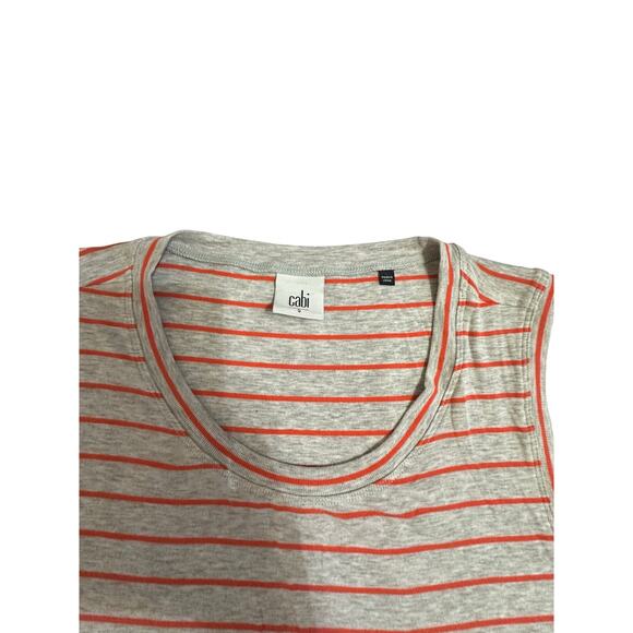 Cabi Gray & Red Striped Flowy Tank Top - Size S - Picture 7 of 11